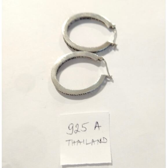 925 Sterling Silver Round Hoop Huggie Earrings Pink Sapphires Marcasites Signed - Picture 10 of 15